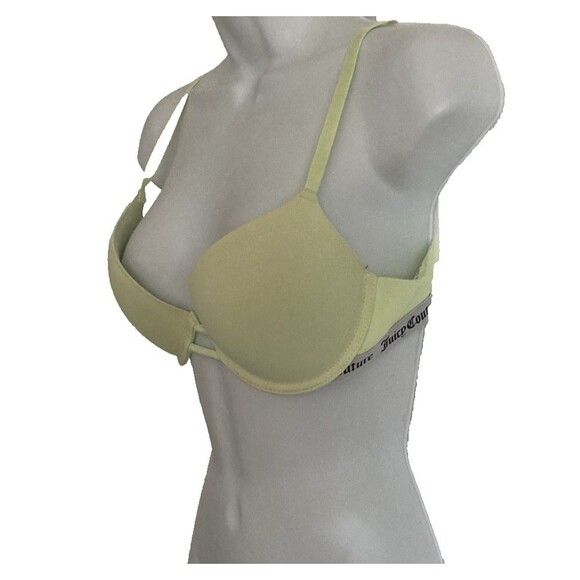 Juicy Couture Push Up Bra Size 36B Neon Green Underwire Logo Adjustable Straps - Picture 3 of 8